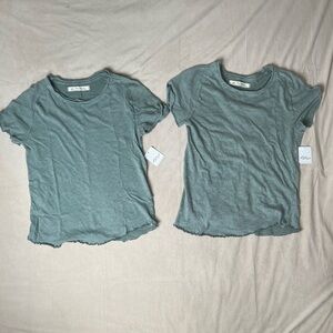 2 Piece We The Free Be My Baby Tee Set Large NWT Washed Army Green